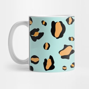 leopard print,mint color background Mug